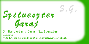 szilveszter garaj business card